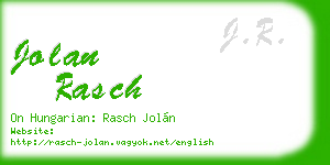 jolan rasch business card